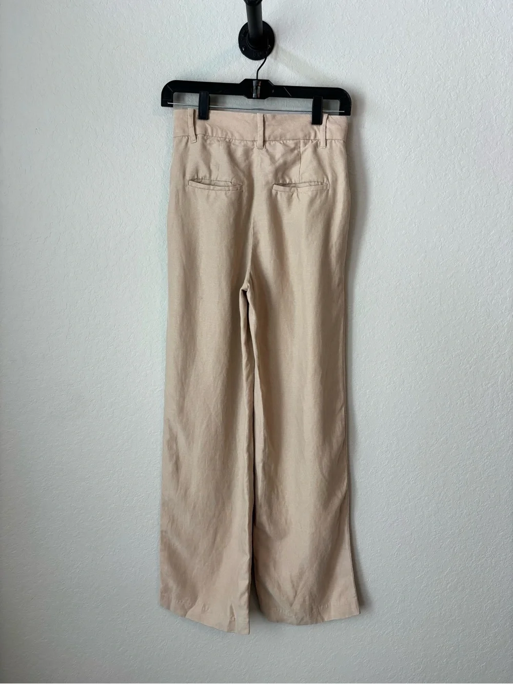 Wilfred Aritzia Effortless Linen Wide Leg Pants Natural Beige Size 2